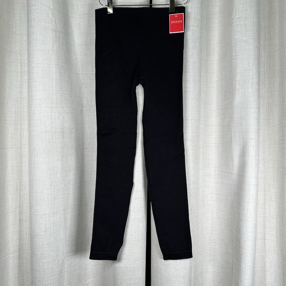 NEW Spanx Look At Me Now Very Black High Rise Seamless Leggings Women's Medium